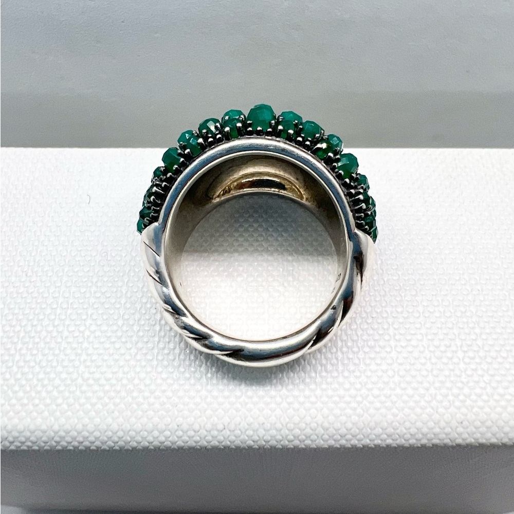 David Yurman Osetra Berries Ring With Green Onyx - Picture 13 of 16